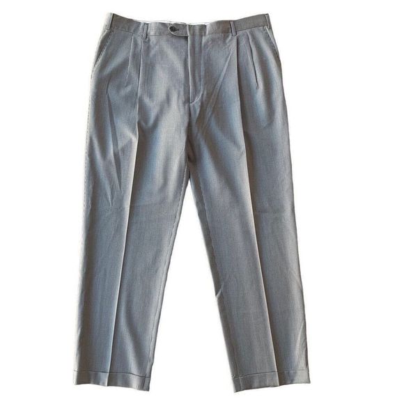 Enzo Montovani Pants Adult 42 REDA Wool Super 110'S Houndstooth Men’s 42x32 - Picture 1 of 13